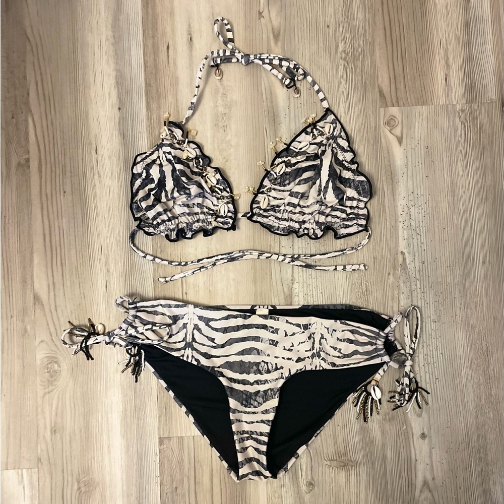 Cosita Linda Zebra Print Bikini Bathing Suit